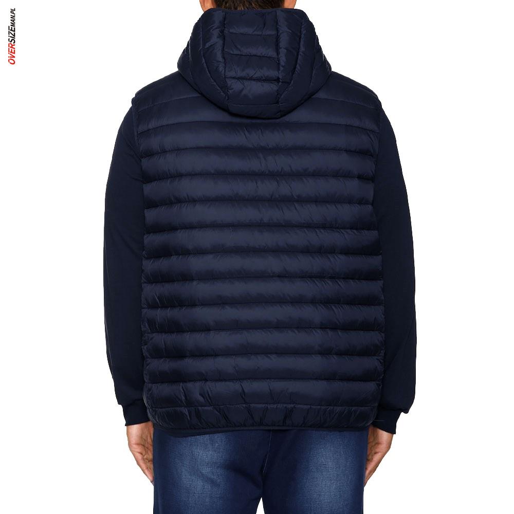 Granatowy pikowany bezrękawnik z kapturem Maxfort - obrazek 4