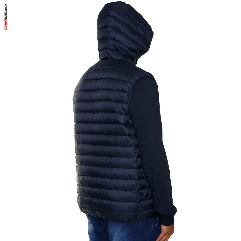 Granatowy pikowany bezrękawnik z kapturem Maxfort - obrazek 5