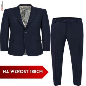 Granatowy lekki garnitur polskiej marki Eldorado