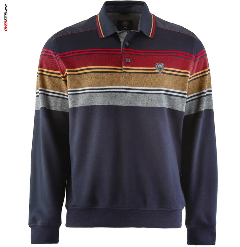 Granatowy sweter polo Campione