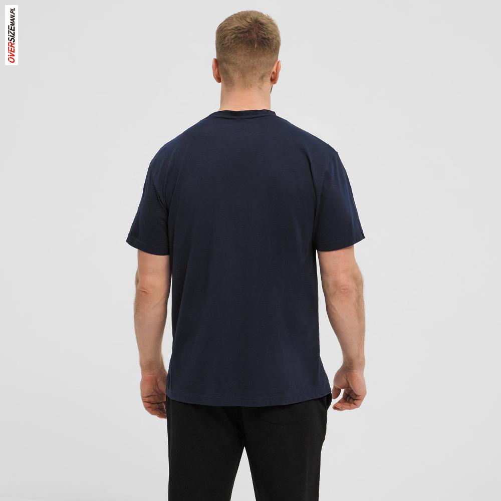 Granatowy T-shirt z górskim motywem Allsize - obrazek 3