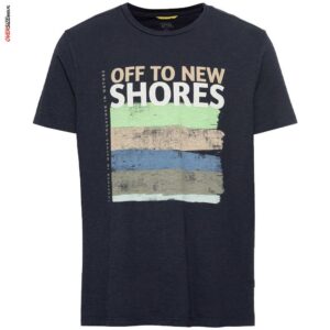 Granatowy T-shirt z nadrukiem Camel Active