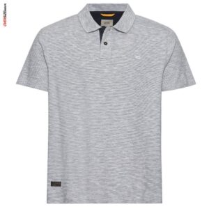 Szare polo z krótkim rękawem w drobne prążki Camel Active