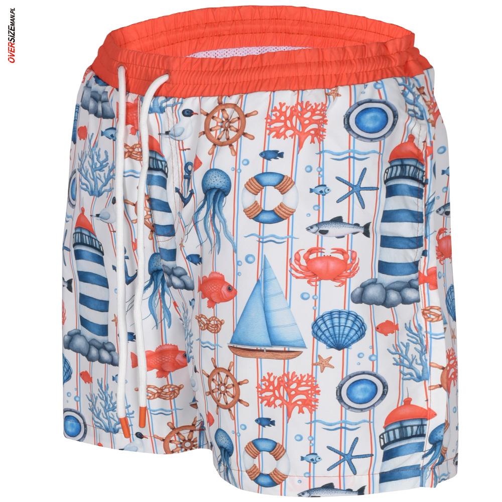 Kolorowe szorty kąpielowe z morskim motywem Campione - obrazek 3