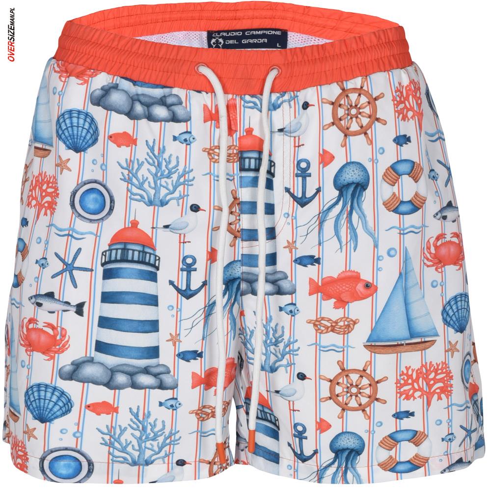 Kolorowe szorty kąpielowe z morskim motywem Campione