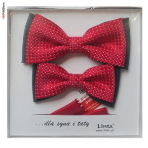 Granatowo-czerwone muchy dla taty i syna Linta