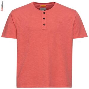 Koralowy T-shirt z guziczkami Camel Active