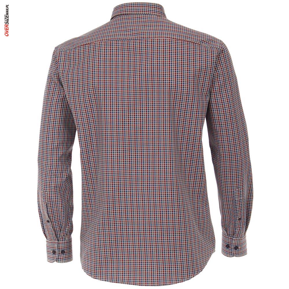 Czerwono- niebieska koszula z długim rękawem, w kratkę Casa Moda - obrazek 3