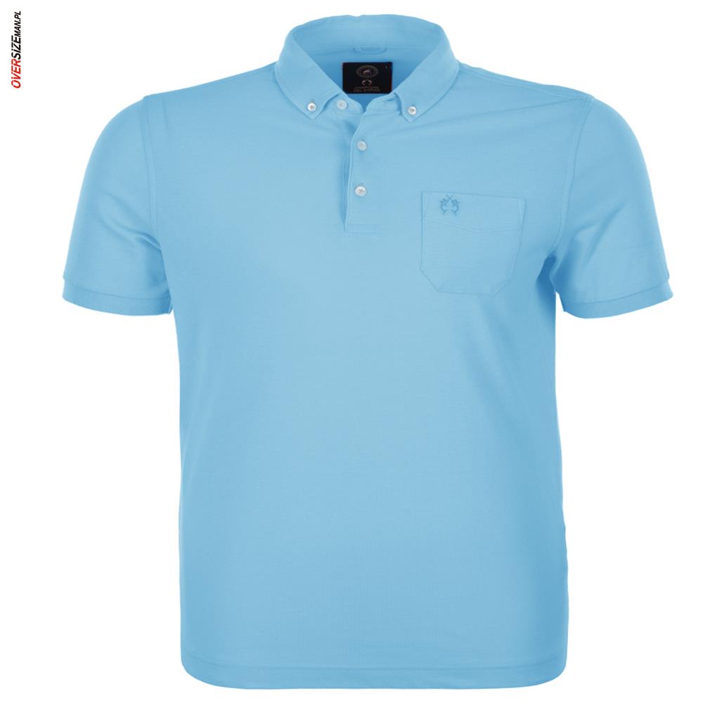 Błękitne polo z krótkim rękawem Campione