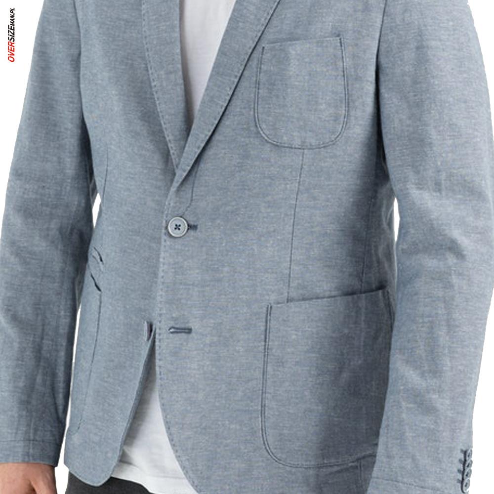 Błękitna marynarka letnia z domieszką lnu Calamar - obrazek 4