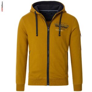 Miodowa bluza rozpinana z kapturem Casa Moda