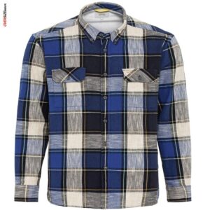 Niebieska koszula z długim rękawem w kratę Camel Active