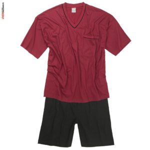 Bordowa pidżama z krótkim rękawem i szortami ADAMO