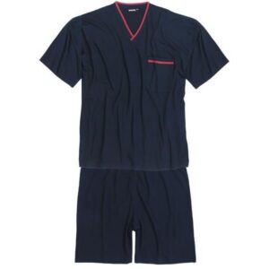 Granatowa pidżama męska z krótkim rękawem i szortami ADAMO