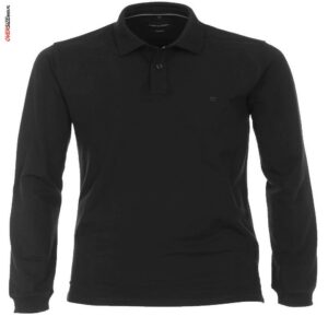 Czarne polo z długim rękawem Casa Moda