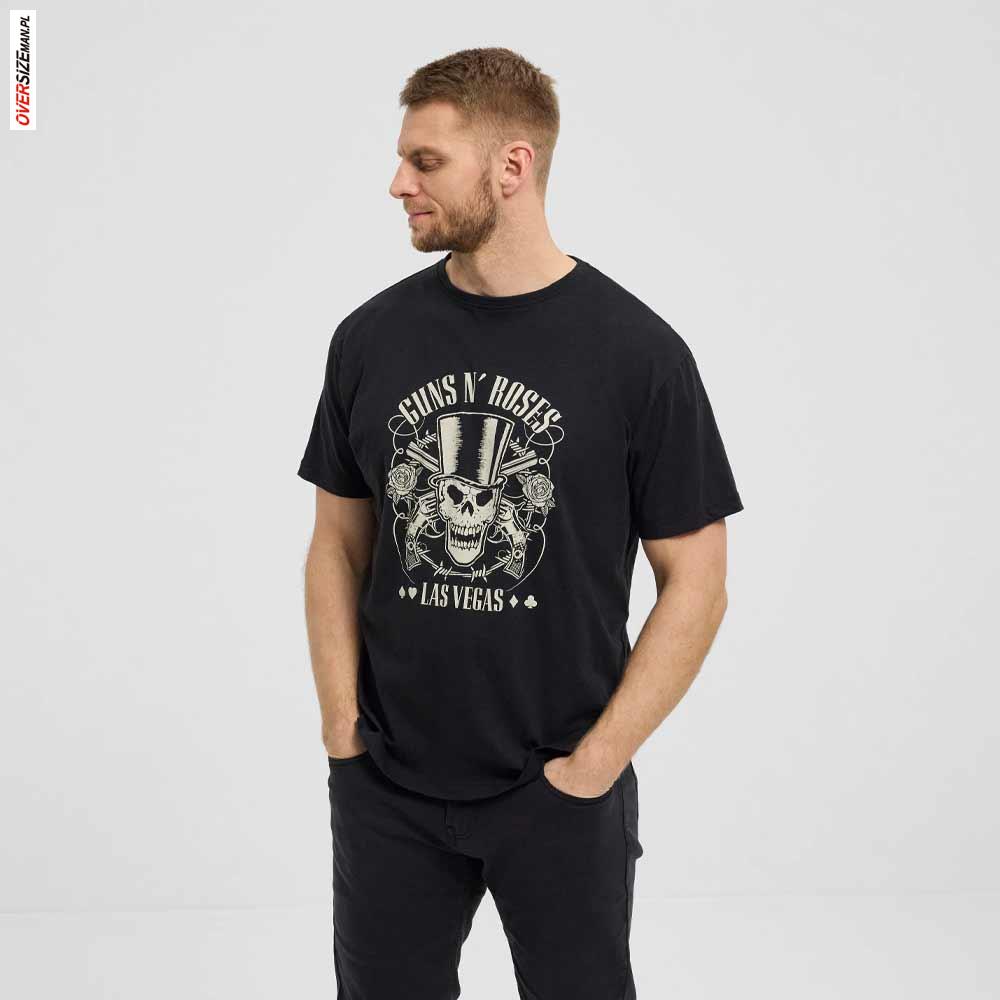 Czarny T-shirt rockowy Guns N’ Roses Allsize - obrazek 3