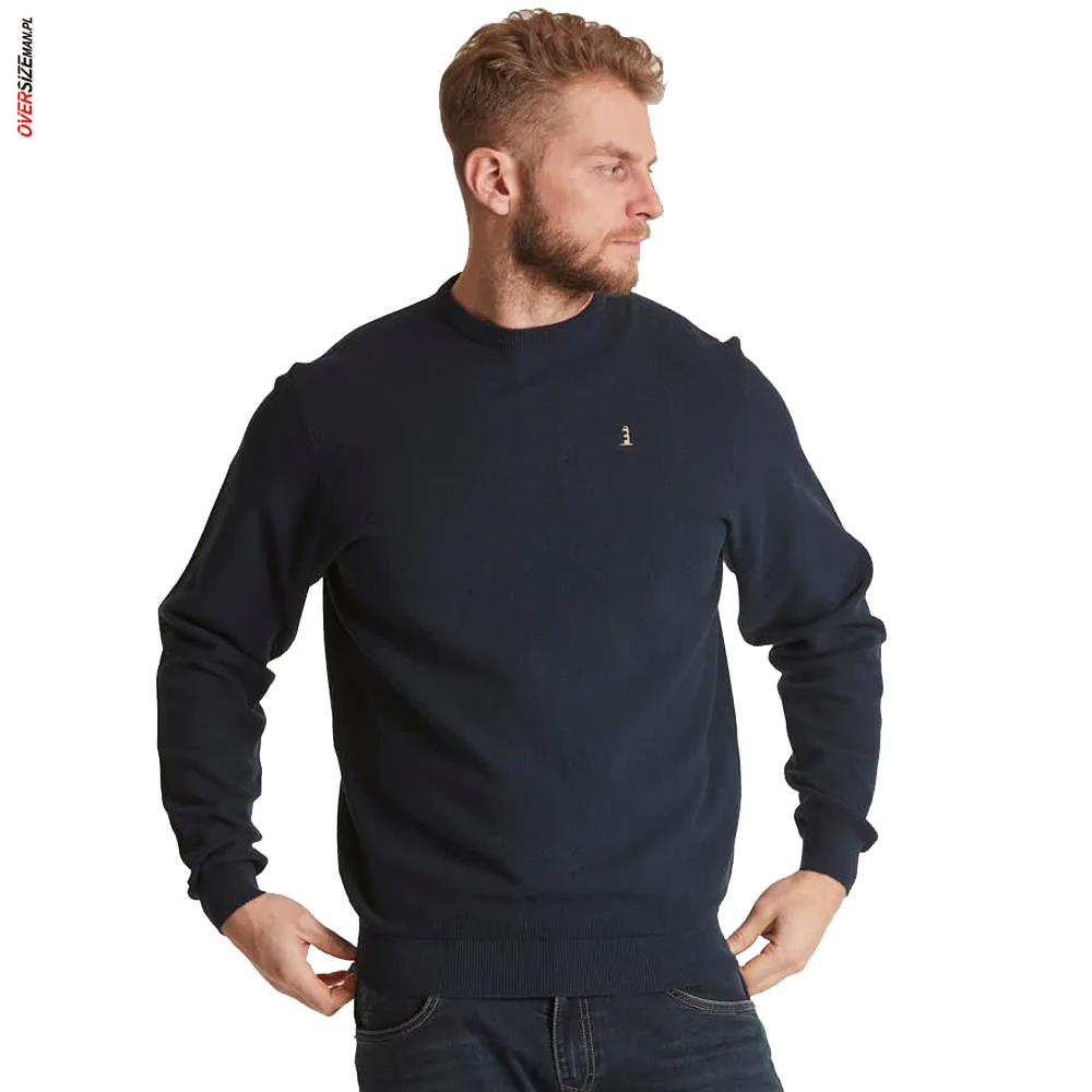 Granatowy sweter przez głowę Allsize - obrazek 4