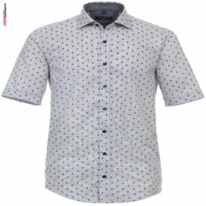 Szara koszula z krótkim rękawem w żaglówki Casa Moda