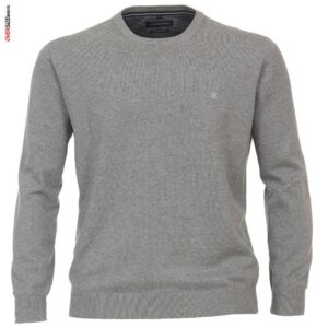 Szary sweter z okrągłym dekoltem Casa Moda