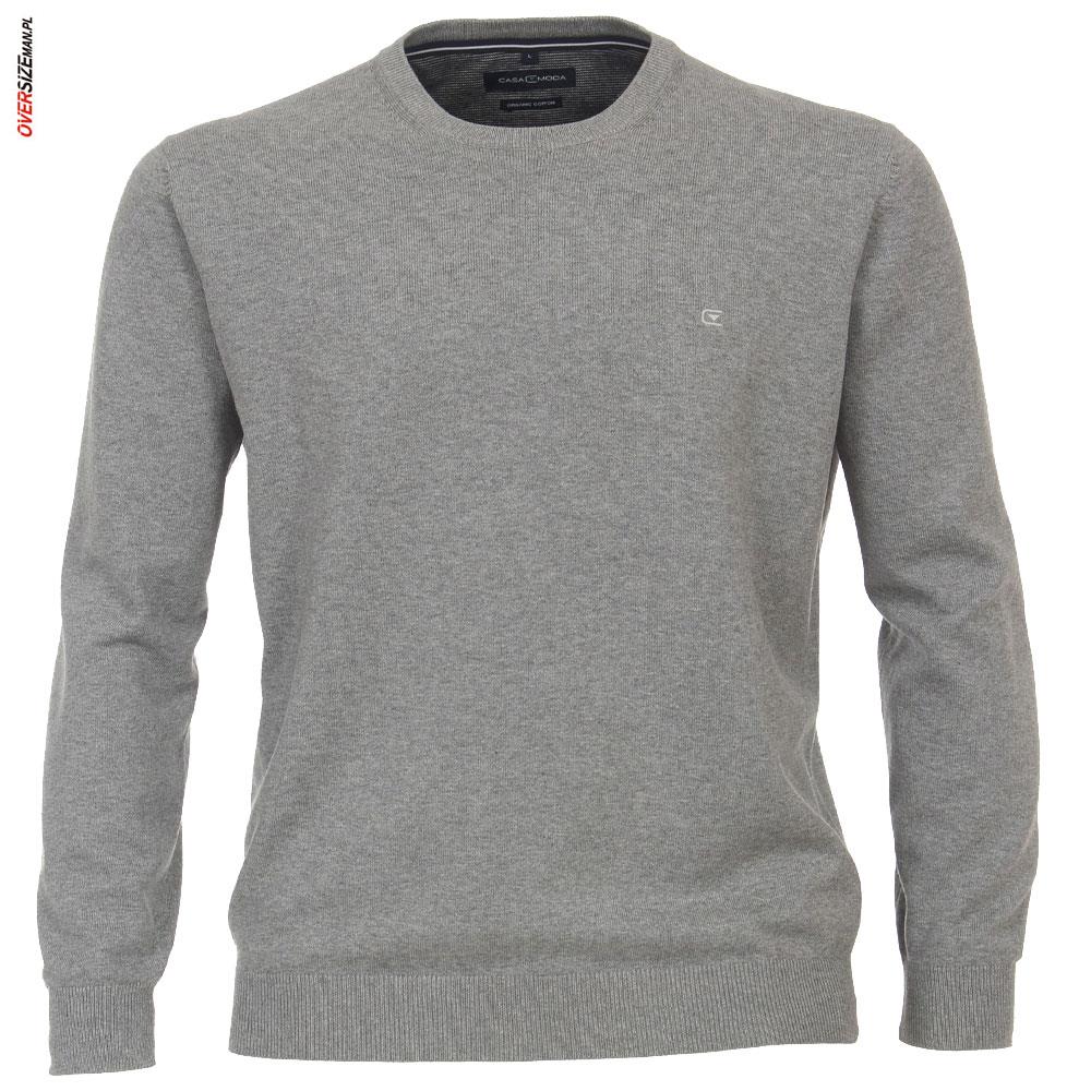 Szary sweter z okrągłym dekoltem Casa Moda