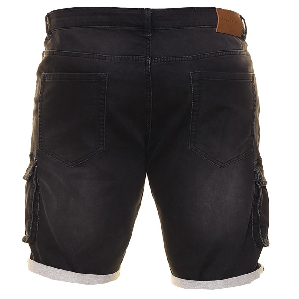 Czarne szorty jeansowe cargo Maxfort - obrazek 4