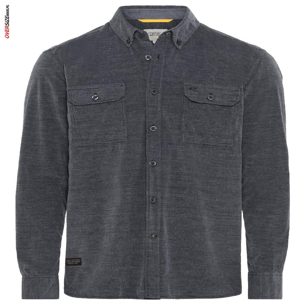 Grafitowa koszula ze sztruksu, z długim rękawem Camel Active