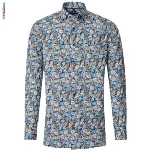 Kolorowa koszula w kwiaty, z długim rękawem Casa Moda